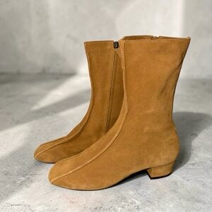 Bird of Flight Tan Leather Suede Soft Ankle Boots Size 7